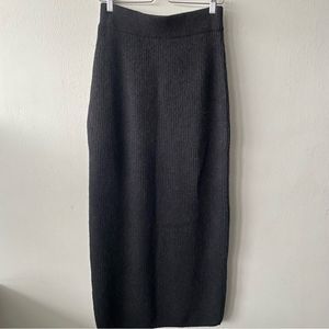 RAEY Mohair Knit Maxi Skirt in black